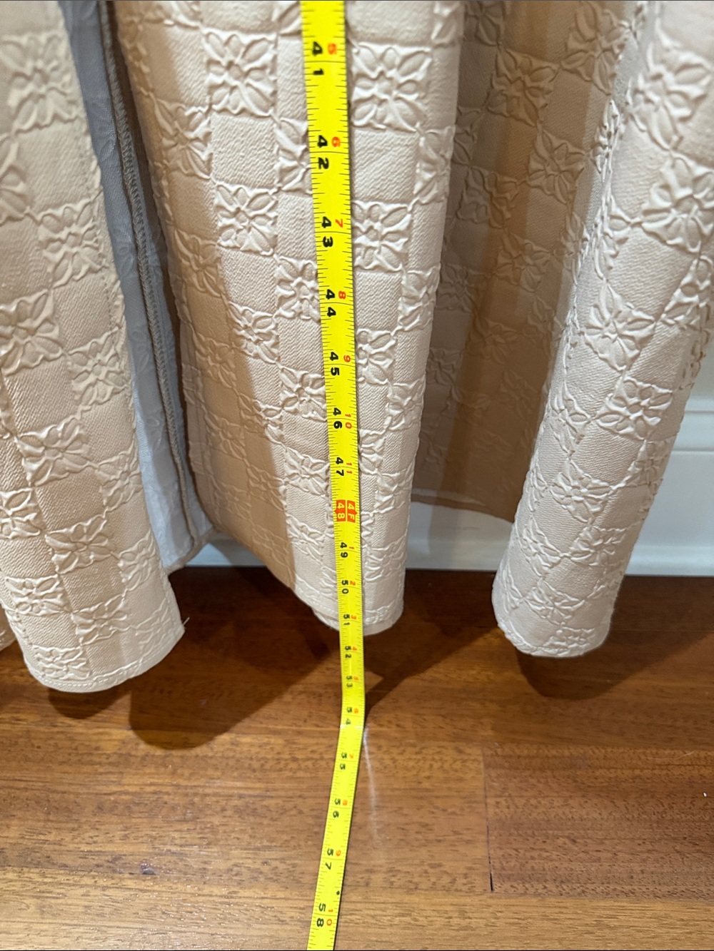 Coastal Grandmillennial Textured Tan Maxi Dress Smocked Pockets Entro Small - Picture 14 of 15